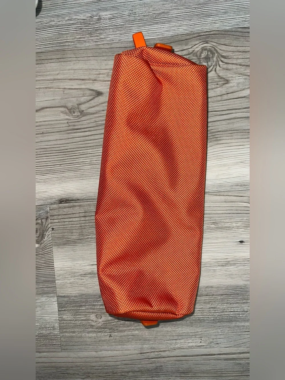 Tumi Orange Zip Travel Pencil Accessories Pouch Case Bag